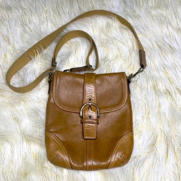 Coach Vintage Tan Leather Cross Body - Picture 1 of 15